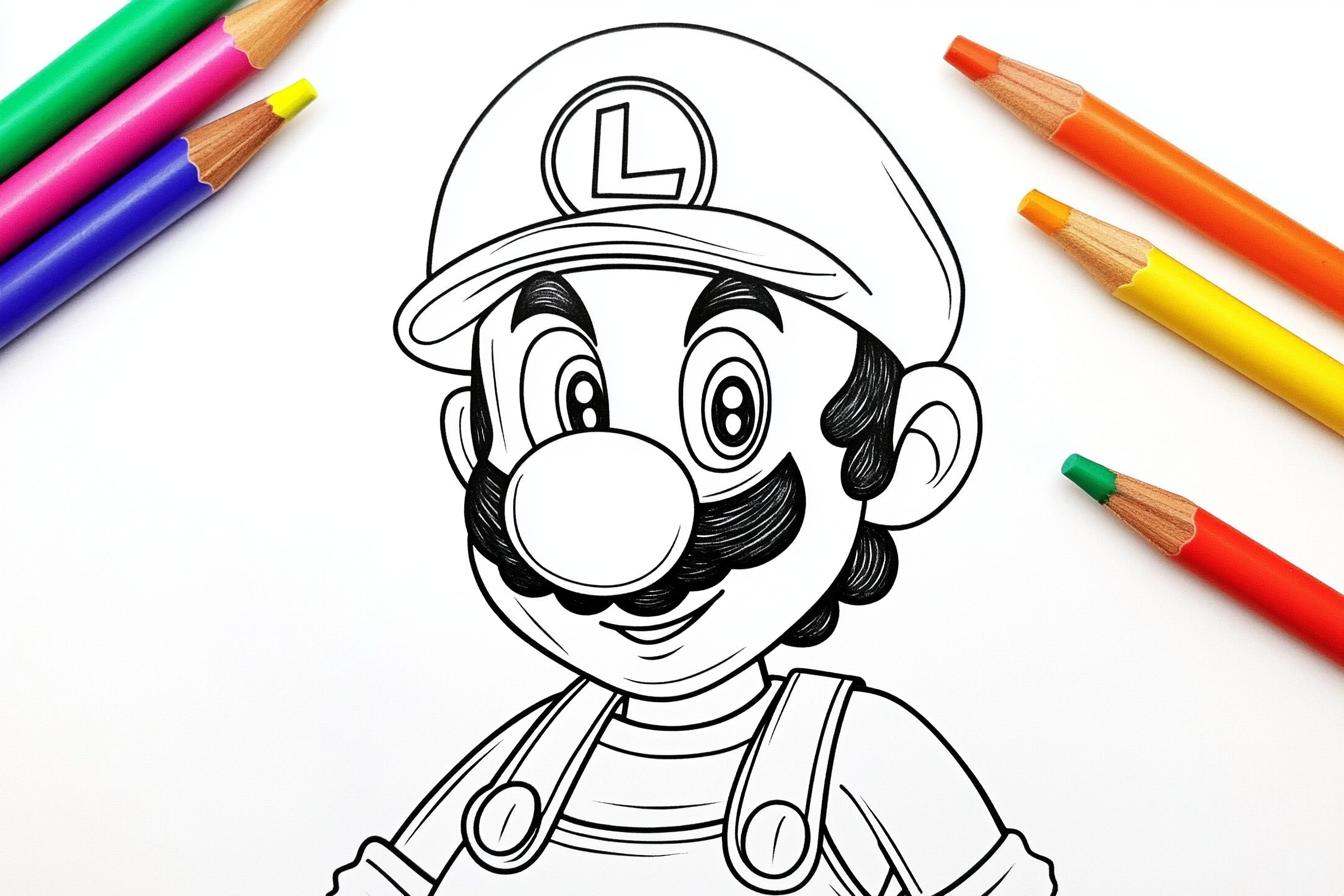 Kolorowanki Luigi : Koloruj świat Mario z Luigi!