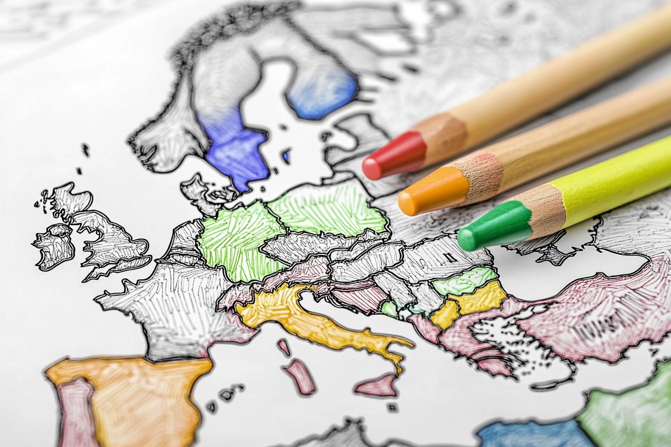 Kolorowanki Mapa Europy : Zabawa i nauka geografii